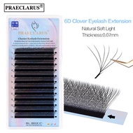 PRAECLARUS 6D Clover Eyelash Extensions Thickness 0.07mm Premium Material Natural Soft  Mink Fur Han