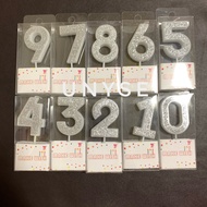 [ Silver ] Ready stocks!! Number Candles 0 1 2 3 4 5 6 7 8 9 Happy Birthday Cake Toppers Anniversary