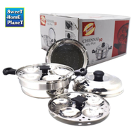 [Support Gas / Induction Stove] CHENNAI Stainless Steel 10 Idly Cavity Pot Steamer Pot With Steamer 
