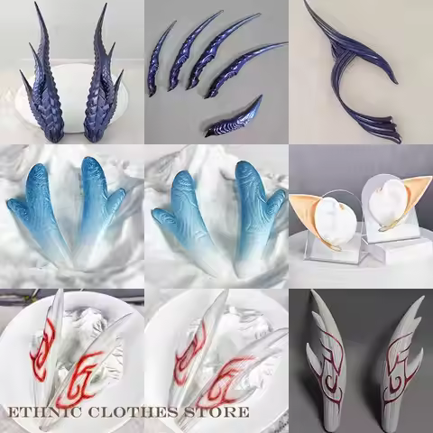 Anime Movie Nezha 2 Cosplay Props Aobing Aorun Aoguang Dragon Horn Claw Costume Accessories Handmade