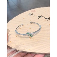 Small Green Snake-Shaped Bracelet Female High-End Hand Jewelry Open Bracelet Snake Bracelet Bracelet