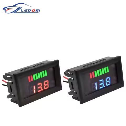 0.56Inch Red Blue LCD Digital Voltmeter 12V 60V 72V Battery Capacity Indicator Lead Acid Power Car M