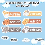 WATERPROOF CAT THEME NAME STICKER