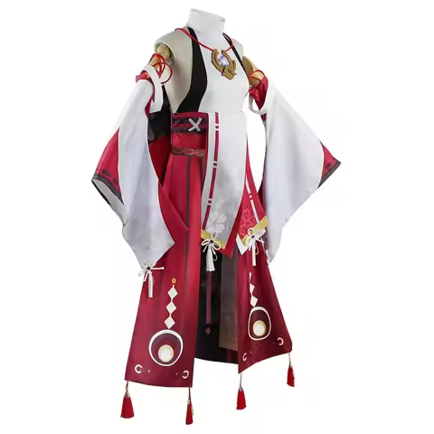 Miko Full Set Guuji Yae Cosplay Costume Pink Wig Chinese Style Halloween Costumes for Women Game Com