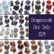 D&D TTRPG Dice Sets (Handmade) - Dragonscale Dice 2024