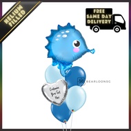 [SG Seller] Sea Horse Balloon Bouquet [Helium Inflated]