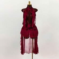 Women's Floral Print Patchwork Ruffle Hem Hollow Out Sexy Halter Midi Dress Summer Outfits Spring Cl