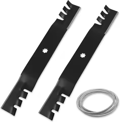 GX22151 Mulching Blades & GX20072 Lawn Mower Belt, Mower Blade & Belt Compatible with John Deere 42'