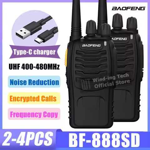 Baofeng BF-888SD Walkie Talkie Wireless Frequency Copy Noise Reduction Encrypted Calls UHF Type-C VO