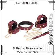 Master Series 6 Piece Burgundy Bondage Set