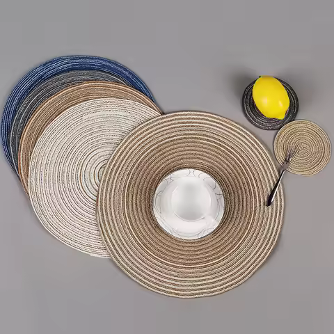 14inch Table placemats Drink coaster wood coaster place mats table accessories Multipurpose Kitchen 