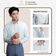 Thai Tuan Men's Moss Green White Striped Long Sleeve Shirt, High Quality Fabric, Standard Form, Offi