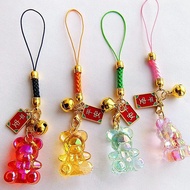 Women Mobile Phone Chain Cartoon Crystal Bear Mobile Phone Chain Couple Safe Charm Mobile Phone Chai