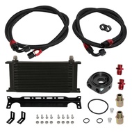 19 ROW UNIVERSAL ENGINE TRANSMISSION OIL COOLER + FILTER SANDWICH ADAPTER 8AN