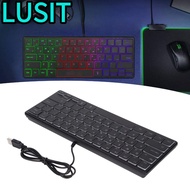 LUSIT Wired Gaming Keyboard, Plug and Play 3 Backlights Mini Keyboard, Easy to Carry  Backlights 64 