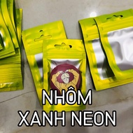 Approximately 10,20, 50 Aluminum zip bags in blue and neon green to hold ring, necklace, and bracele