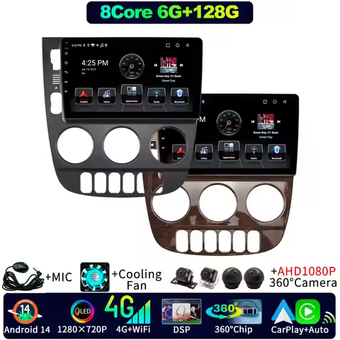 9" Android 14 Car QLED Radio Scree For Mercedes-Benz M-Class W163 ML320 ML350 ML500 ML55 AMG 2001-20