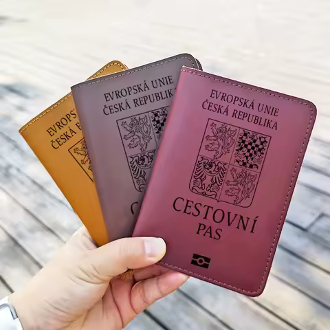 Handmade The Czech Republic Passport Cover Custom Name Czech Republic Personalised Passport Holder T