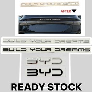 emblem byd build your dreams emblem tulisan BYD car ev electric logo front and back BYD CAR car deca