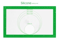 三煌 - 矽膠 烘焙焗爐揉麵墊 中號 有標度 不粘墊 白綠色 SW-PAV-TB100-0007