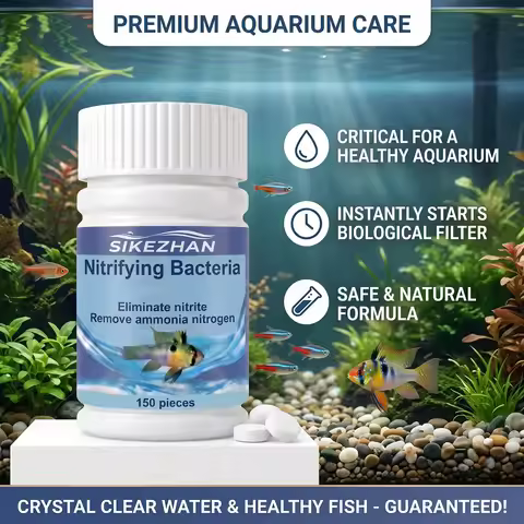 150 Tablets Aquarium Bio Filter Nitrifying Bacteria Nitrification Booster for New & Existing Fish Ta