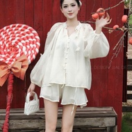 Summer women's clothing set, women's clothing set with long sleeve shirt mixed prettyShorts 709 (Z3)