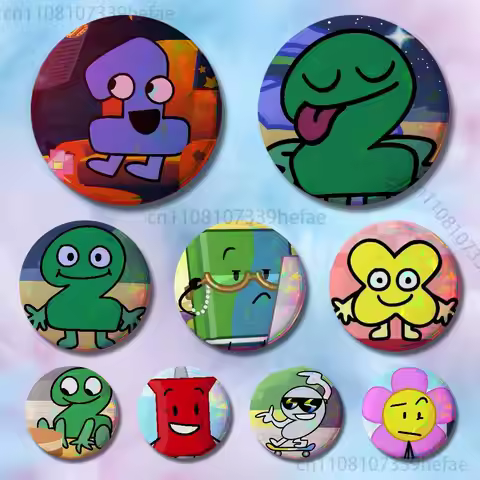 B-Battle for Dream I-Island BFDI Insignia Badge Case For Decoration 44mm 32mm 58mm Round Tinplate Pi