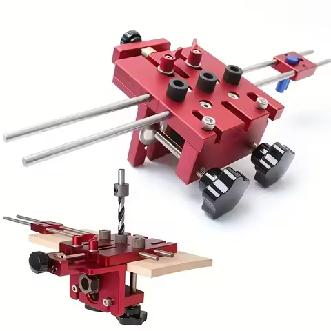 1 Set 3 In 1 Adjustable Dowelling Jig Pocket Hole Jig For Furniture Fast Connecting Woodworking Dril