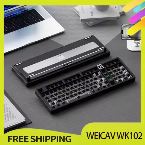 Weikav Wk102 Mechanical Keyboard Wireless Tri Mode Custom Hot Swap Rgb With Screen Esport Gamer Keyb