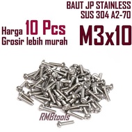 M3x10 Stainless Steel JP Bolt M3 Stainless Steel JP Bolt M3 x 10 mm SUS 304 m3