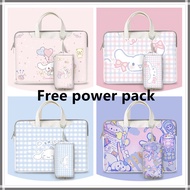 ~ 【with power pack】⭐️cinnamoroll⭐️PU Waterproof Computer bag Cartoon Sanrio laptop bag 15 12 13 14 15.6 17.3 inch Sleeves