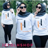 Kaos wanita zolaqu tangan panjang atasan baju muslim putih original