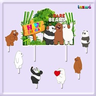 Cake Topper we bare bears happy birthday