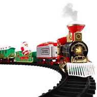 Toyvian Christmas Train Set Electric Train Toy With Sound Light Railway Tracks For Kids Gift Under The Christmas Tree