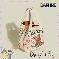 DAPHNE Handbag, PU Leather Solid Color Shoulder Bag, Cute Pattern Large Capacity Portable Crossbody Bags