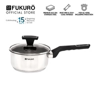 Fukuro Yuga 304 Stainless Steel Sauce Pan With Lid, Suitable for All Stoves Gas, Electric & Inductio