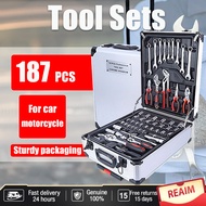 REAIM Tools Set For Motorcycle 187Pcs Wrench Tool Set Heavy Duty Tool Box Set