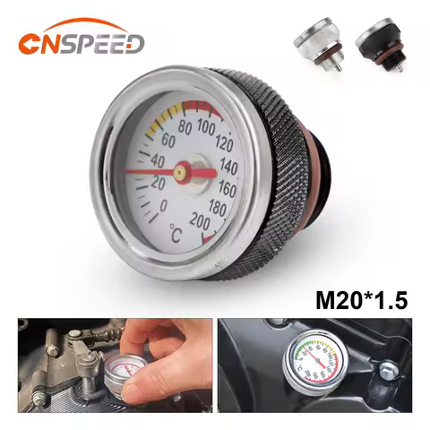 Motorbike Fuel Tanks Cap M20x1.5 Motorcycle Engine Oil Temperature Gauge Fitting 0-200℃ For Haojue T