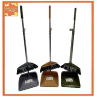 Plastic Broom & Comb Teeth Dustpan with Metal Handle