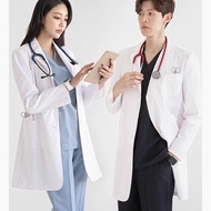 YHTN Doctor Work Clothes White Coat Work Clothes High-End Medical Doctor Clothes Long-Sleeved Men Wo