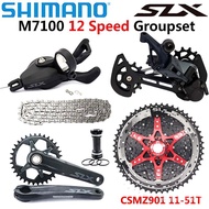 SHIMANO SLX M7100 1x12 Speed Groupset MTB Mountain Bike Groupset CSMZ901 11-51T Cassette Sprocket M7100 Shifter Rear Der