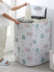 1入組PEVA洗衣機罩花卉圖案洗衣機和烘乾機罩