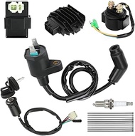 EOPOAYI Ignition Coil CDI Box Starter Relay Solenoid Kit Compatible with TRX250 Recon 250 Fourtrax T