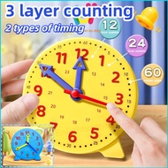 🌟DIY 24Hours Clock Model Toy Learning Clock Seal Stamps Mathematics Students Kindergarten Masa Jam C