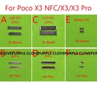 2Pcs LCD Display Touch Screen FPC Connector On Motherboard For Xiaomi POCO Pocophone X3 NFC/X3/X3 Pr