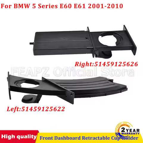 Front Dashboard Retractable Cup Holder Black For BMW 5 Series E60 E61 M5 525i 528i 530i 535i 2001-20