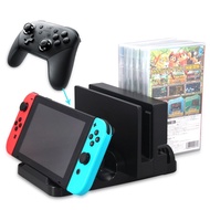 [Enjoy the small store] สำหรับ Nintendo Switch แท่นชาร์จมัลติฟังก์ชั่นพร้อม Pro Controller พอร์ตชาร์จการ์ดเกมขาตั้งคอนโซล Dock