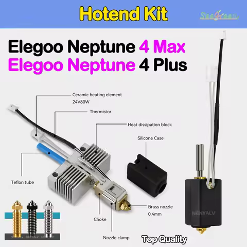 3D Printer Print For Elegoo Neptune 4 Plus Nozzle Head For Neptune 4 Max 24V 80W Hotend Kit Ceramic 