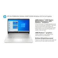 HP LAPTOP 14S-FQ0069AU (ATHLON, 4GB, 512GB, 14", W10H)(FREE BAG & WIRELESS MICE) SILVER
