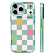 Color Case Compatible For IPhone 17 Pro Max Cover 17 Pro 17Air Minimalism Color Plaid Silicone Soft 